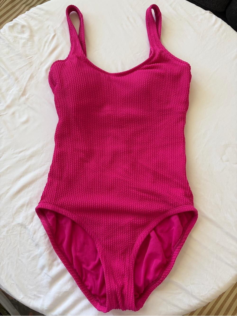 Hot Pink Time & Tru Ruched One Piece Swimsuit